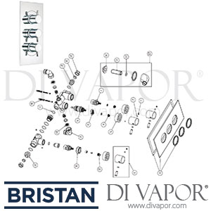 Bristan Prism 3 Control Thermostatic Shower Valve with 2 Stopcocks Spare Parts - BR DV 229
